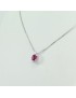 Collana donna con pendente rubino e diamanti in oro bianco Mirco Visconti