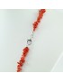 Collana donna moschettone a pesce in argento e corallo rosso