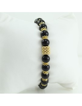 Bracciale sardo in onice e filigrana nido ape in argento