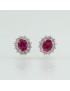 Boucles d'oreilles dames Mirco Visconti en or blanc avec rubis et diamants