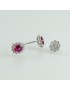 Boucles d'oreilles dames Mirco Visconti en or blanc avec rubis et diamants