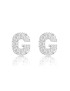 Orecchini argento 925 iniziale lettera con zirconi