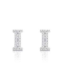 Orecchini argento 925 iniziale lettera con zirconi