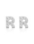 Orecchini argento 925 iniziale lettera con zirconi